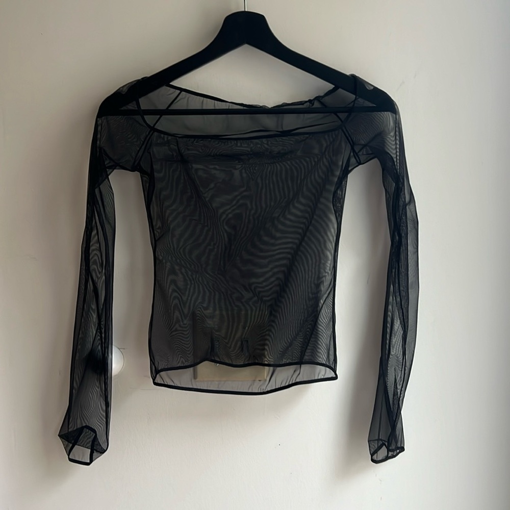 Sheer long sleeve top